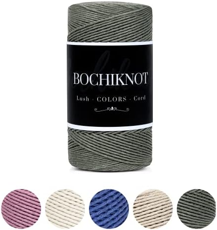 Кабел за ресни BOCHIKNOT 2 мм - Бечевка за бродерия от пекарской прежда - Цветен памучен бечевка от прежди ресни - Въже за