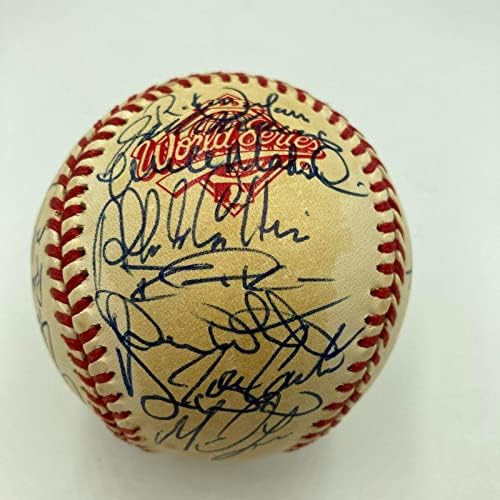 1992 Отбор на Шампионите от Световна серия Торонто Блу Джейс подписа договор с W. S. Baseball JSA COA - Бейзболни топки с автографи