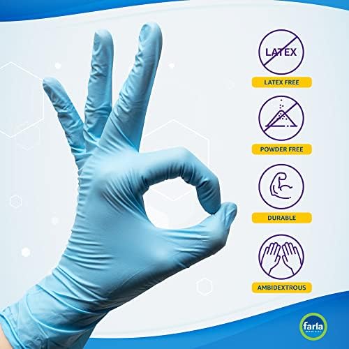 Ръкавици за еднократна употреба MediHands от Нитрил Син Цвят с Дебелина 3,5-4 милиона, Без прах, Латекс и Протеини, Медицински, Хранителни,