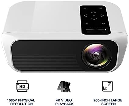 Проектор LDCHNH Full 1080p, 4k 5000 Лумена Cinema Proyector в прожектор, Съвместим с USB AV с подарък (Размер: версията за Android)