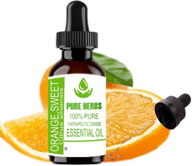 Етерично масло от Портокал, Сладък (Citrus Sinensis) Pure Herbs Чисто и Натурално Терапевтични с Капкомер 30 мл