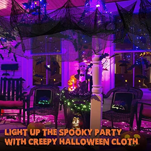 EcoNour Зловеща кърпа за Хелоуин | Черна Марля, за декорация Хелоуин | Грозни Марлевая Кърпа за парти в къщата с Духове къща | Тъмна материя