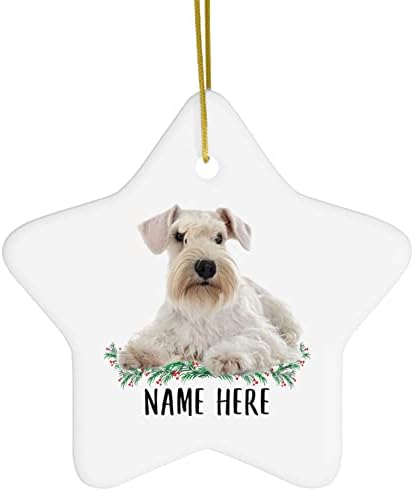 Забавно Персонализирани Името на Миниатюрен Шнауцер Бели Подаръци за Кучета Мама Потребителски Текстови Подаръци 2023 Коледно Дърво, Декорация
