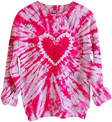 Дамски ежедневни блузи с дълъг ръкав, сладки свободни свитшоты с принтом любов, блузи, модерен есенен пуловер с кръгло деколте