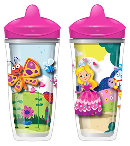 Чаши за пиене Playtex Sipsters Stage 3 със защита от разливи, течове и счупване с изолирани накрайници 9 грама за 2 бр. (цвят може