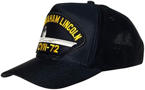 Флот USS Abraham Lincoln CVN-72 Самолетоносач с Емблемата на Кораба-ивици Тъмно-Синя бейзболна шапка на