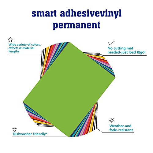 Перманентен винил лепило Smart 30 Листа (13x10 инча) за Cricut Maker 3/Разгледайте 3 Винил лист Smart Adhesive, Винил за външна украса,