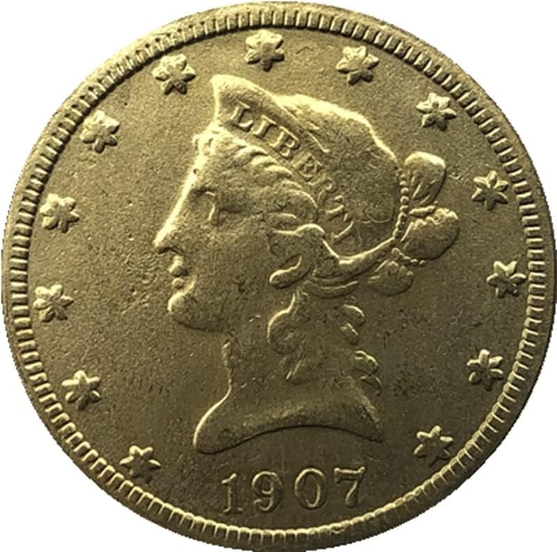 37 Различни Дати S Версия на Американските 10 Златни Монети на Месингови Старинни Занаяти Чуждестранни Възпоменателни Монети 27 мм