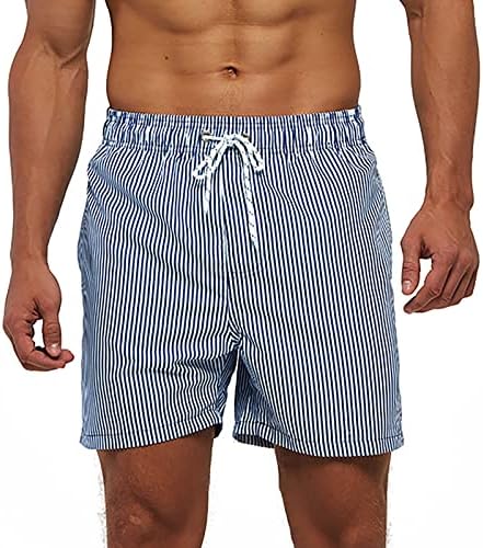 Мъжки бански,Мъжки къси панталони Ежедневна Класически Намаляване с Завязками, Летни Плажни къси Панталони с Еластичен колан