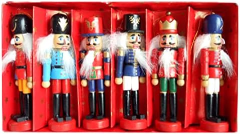 VALICLUD 6 бр. Коледна Украса Лешникотрошачката Дървени Войници Кукли Коледен Декор на Работния Плот