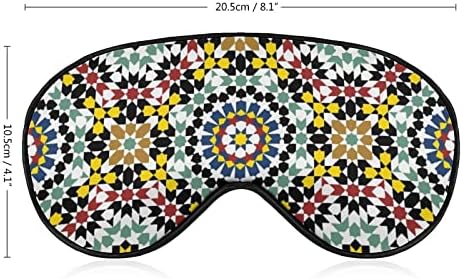 Абстрактна Арабо-Мароканска Мозайка Маска за Очи с Регулируема Каишка за Мъже и Жени, Нощен Сън, Пътен Сън