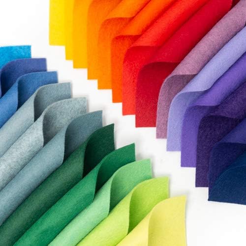 25 листа филц - 6 X12 преливащи се цветове - Произведено в САЩ - Филцове, изработени от смес от мериносова вълна - OTR Felt