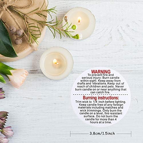 Предупредителни етикети за свещи Yiflin 1,5 инча 500 бр, Предупредителен Стикер за свещи, Стикер на защитни етикети за Свещи, Стикери