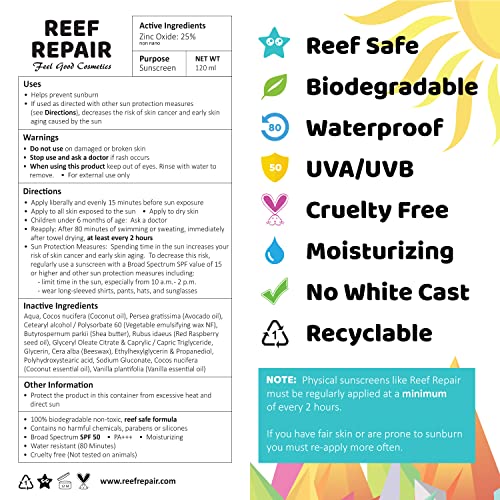 Слънцезащитен крем Reef Safe SPF 50 Напълно натурален, Водоустойчив, хидратиращ, биоразлагаемый, с широк спектър на действие