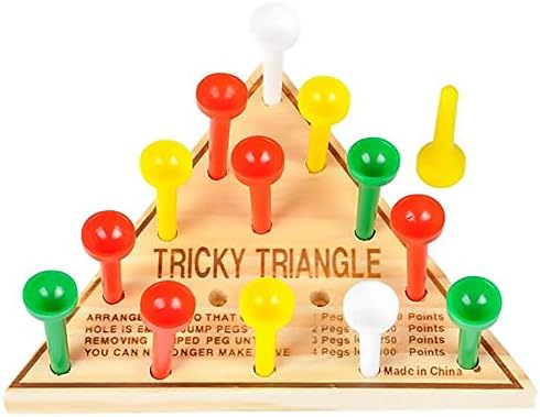 Класически настолни игри с дървен триъгълник, Отлични за получаване на награди, 4.5 инча (Единични)