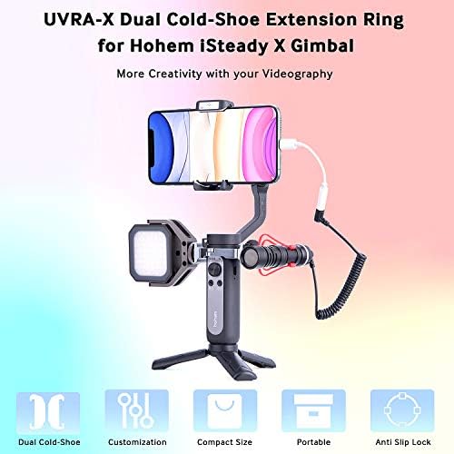 Удлинительное пръстен за микрофон USKEYVISION Video Light за Hohem iSteady V2X2X Gimbal с двойна стена Coldshoe, Съвместимо с карданным