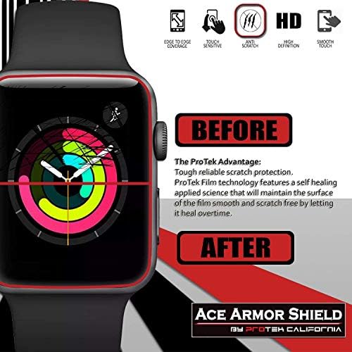 Защитно фолио за дисплея на Apple Watch 38MM Series 3/2/1 (6 бр.), Ace Armor Shield с пълно покритие за прозрачни антипузырьковой филм