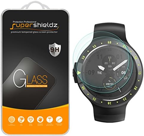 (2 опаковки) Supershieldz е Предназначен за Ticwatch E (Express) Протектор на екрана от закалено Стъкло, Защита От Надраскване, Без мехурчета