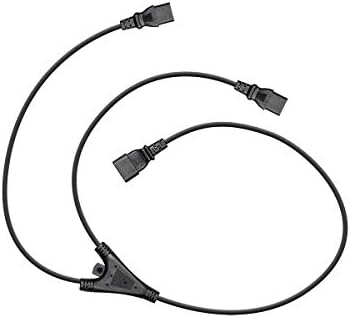 Сплитер захранващия кабел Monoprice - 6 фута - Черно | IEC 60320 C14 - 2X IEC 60320 C13, 18AWG, 10A /1250W, SVT