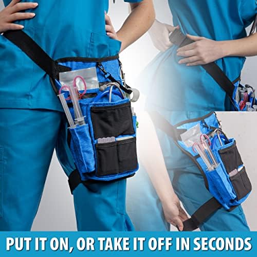Поясная чанта за медицински сестри с Еластична гумена лента за крака - Колан Органайзер с множество Офиси, Чанта за инструменти за