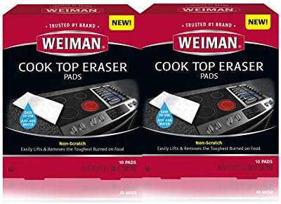 Лапа-гумички за триене за готвене панел Weiman - 2 опаковки - Не царапаются - Повиши, втрива се и се отстранява най-твърди пригоревшие