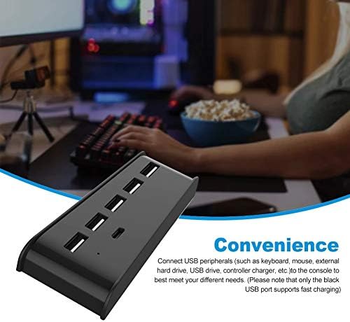 SBSNH 5-Портов за Високоскоростен Адаптер-Сплитер Игрова конзола USB Хъб, богат на функции за игралната конзола PS5 Поставка за