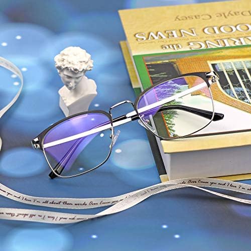 Очила в кръгла рамка от алуминиеви LifeArt, Блокер Синя Светлина Очила За четене + Увеличаване на 1,00