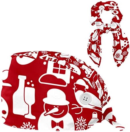 Зимна Работна Шапка във формата на Снежинка с Бутони, Регулируемо Пищната Шапка Унисекс, Шапчица-Търкане с Лък за Коса