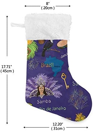 PIMILAGU Бразилски Карнавал Лилаво Коледни Чорапи, 1 Опаковка 17,7 , Окачените Чорапи за Коледна украса