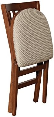 Сгъваем стол за училището дома Meco STAKMORE, Дърво, Тапицерия череша, Комплект от 2 стола, 21D x 17,25 W x 33,5 H in