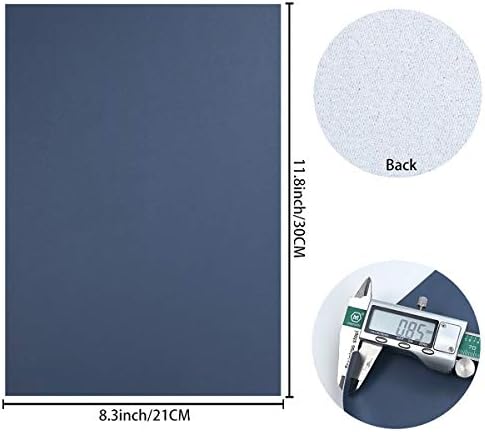12 Броя 8x12 см (21x30 см.) - Тъмните Едноцветни строежа листа от изкуствена кожа с памучна облегалка за производство на кожени лъкове