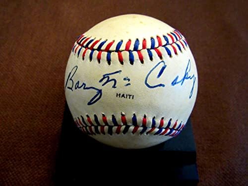 Автограф на Барни Маккоски Детройт Тайгърс А, Ретро Автомобил 1984 Г., на Олимпийския Бейзбол Jsa - Бейзболни Топки с Автографи