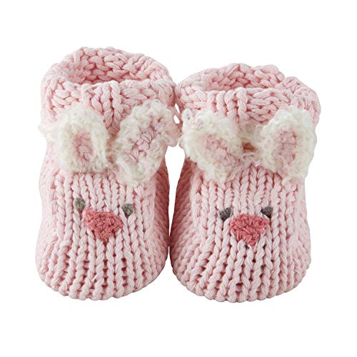 Чорапи-Обувки Stephan Baby Knit Animal Face Foot Finder, Розови Зайци
