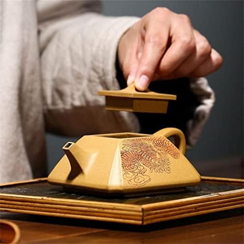 Дебел Чайник Zisha обем 180 мл, чайник, ръчна изработка, Квадратен Глинено гърне, Чай набор от Zisha (Цвят: A, размери: 180 мл)