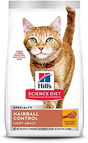 Суха храна за котки Hill ' s Science Diet, Лесен за възрастни, Контрол на образуването на космени топки, Лесен за поддържане