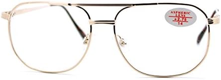 Очила с Прозрачни Лещи С Бифокальной Лупа За Четене Ретро Квадратен Пружинен Шарнир