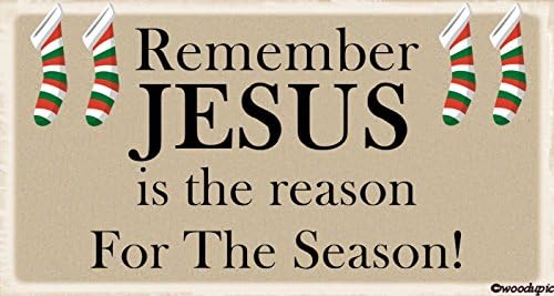 Не забравяйте, че Исус е Причината за този Сезон! / Знак 5 x10 Дървена, Нова, За окачване на закрито / Страхотна идея за подарък!