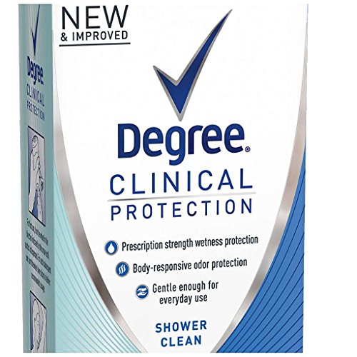 Дезодорант за душ с Антиперспирантом Degree Women Clinical Защита Clean 1,70 унция (опаковка от 3 броя)