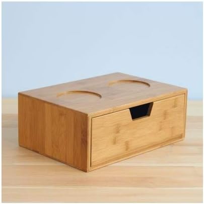Домашен кутия за съхранение на Anncus правоъгълна бамбук поставка за чаши - (Размер: M, цвят: 26x18x10 см)