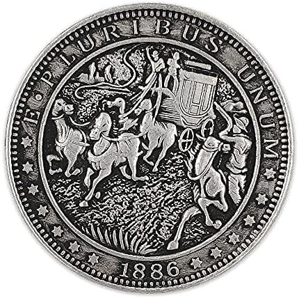 Дълбока Резба С Релефни 1886 Американската Треньорът 骷髅 Монета Micro-Chapter collectionCoin са подбрани Възпоменателна монета
