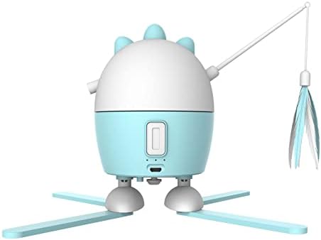 LADUMU Автоматична Закачка с 3 Скорости за Дресура Коте Топката-Закачка с Въртене на 360 градуса за домашни любимци в помещението с електрически