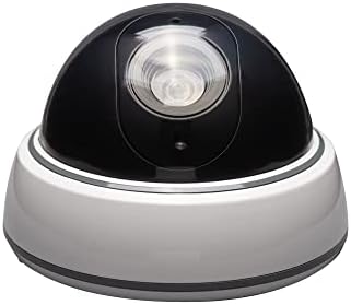 Фалшива Куполна камера за сигурност SABRE, Мигаща Червена светлина За видимост през нощта, Реалистичен дизайн Предпазва от злонамерени потребители,