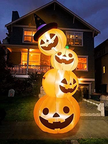 8 Фута Хелоуин Надуваеми Штабелированные Тиква с вградени светодиоди, Калолары Взривяване на Хелоуин Вътрешно Външно Декорация