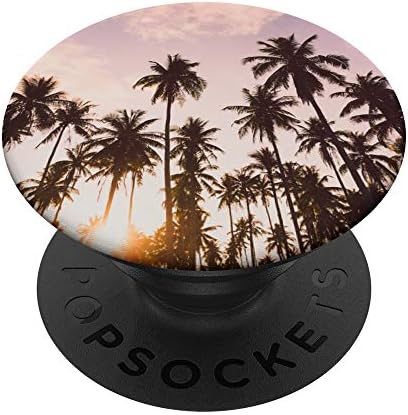 Палми Залез Тропически Рай Плаж Кокосова Палма PopSockets PopGrip: Замяна дръжка за телефони и таблети