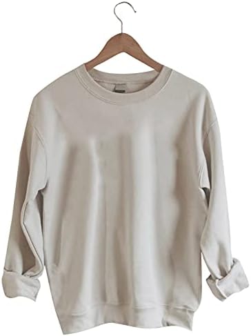Дамски модни блузи Soild, сладки свободните пуловери с кръгли деколтета, блузи, елегантни, ежедневни ризи голям размер с дълъг