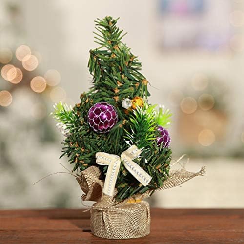 Toyvian Сватбен Декор 6 бр. Мини-Настолна Коледна Елха Изкуствена Коледна Мини коледно Дърво с Орнаменти и Лъкове за Работния