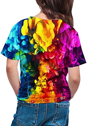 SYAIMN / Тениски с 3D-графика, Тениски с Принтом за Момчета и Момичета, Забавни Тениски с Къс Ръкав, за Деца от 6-16 Години
