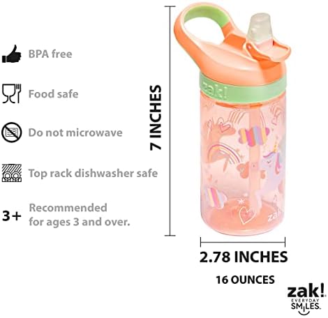 Комплект детски прибори Zak Designs включва чиния, чаша, бутилка за вода и прибори за хранене, съдържащи бисфенол А, изработени