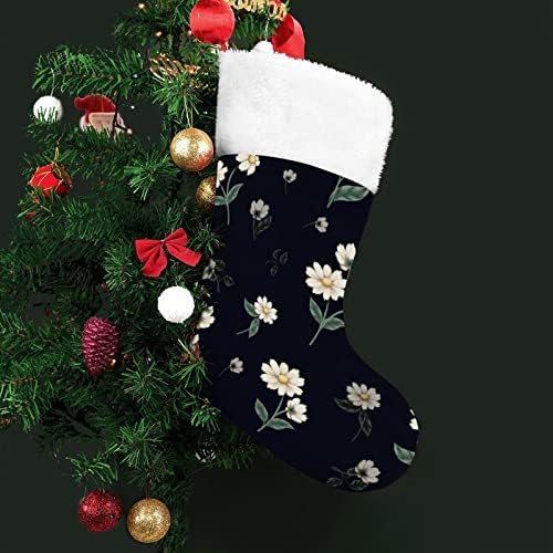 Цветя, Дивеч Цветя, Коледни Чорапи Окачени Чорапи С Принтом Коледно Дърво Украса За Камината