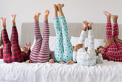 Пижамный Комплект с принтом KicKee Pants и Тениска с дълъг Ръкав, Супер Мека Облегающая Пижами за малки деца